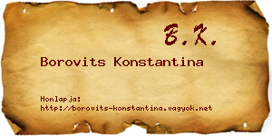 Borovits Konstantina névjegykártya